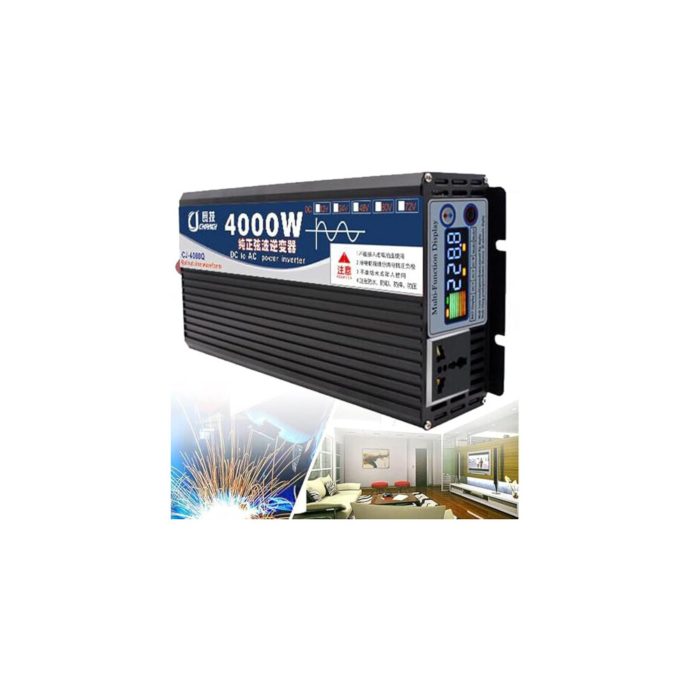 4000W Pure Sine Wave Solar Power Inverter 60V110v Dc To Ac Converter For Rv Offgrid Backup 9113335298804