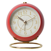 Aesthetic Bedroom Table Clock, Retro Analog Alarm Clock with Night Light Function, Silent Non-Ticking Desk Clock, Decorative Item for Bedside, Living
