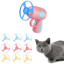 Katzenholspielzeug bunte fliegende Propeller Katze jagt fliegende Propellerkatze spielt Spielzeug mit 1 Starter, 10 Scheiben – MXBC