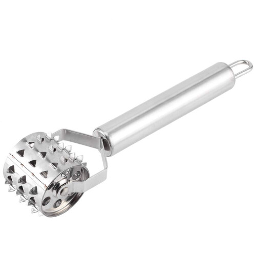 Stainless Steel Meat Tenderizer Roller with Sharp Blades for Fast Marinade Absorption Steak Tool