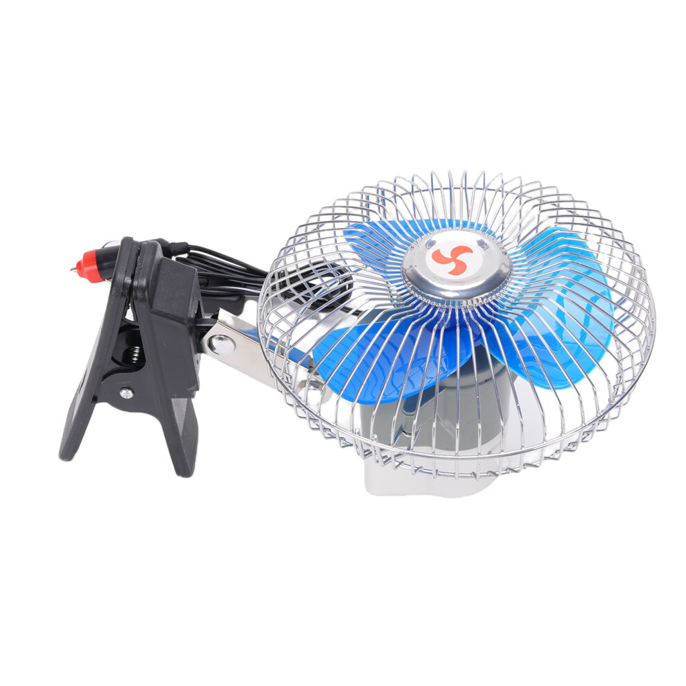 6In Portable Vehicle Oscillating Fan, Dc12v, Quiet, Clip-On 8041383170616