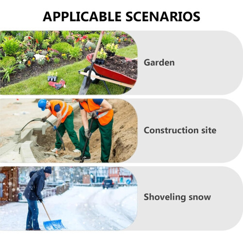 Snow Shovel Handle Replacement 3pcs Ergonomic D Grip Universal Heavy Duty Garden Tool Accessory 1