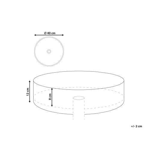 Beliani Countertop Basin TEBAR  400 mm Ceramic Gold 2