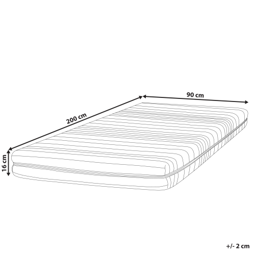 Beliani Foam Mattress COMFORT FLEX CORE H2/3 Medium 90 x 200 cm (EU Single) 2