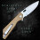 EDC Folding Knife with Stonewashed D2 Blade, Copper Finish and Textured G10 Handle 4