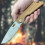 EDC Folding Knife with Stonewashed D2 Blade, Copper Finish and Textured G10 Handle 2