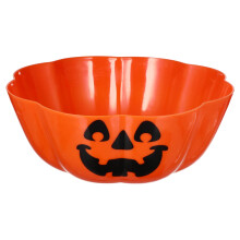 Halloween Pumpkin Plate with Bright Orange Finish, Festive Tableware for Parties and Home Decor