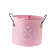 Galvanized Iron Cutlery Holder with MultiCompartment Utensil Organizer for Kitchen Countertop