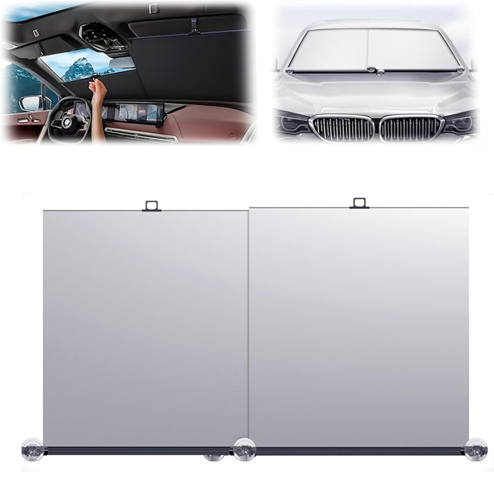 Automatic Retractable Car Sunshade With Onetouch Auto Retraction, Uv And Heat Protection For Windshield 9070919378621