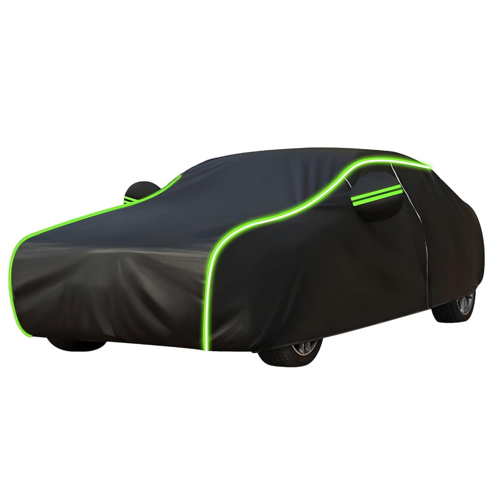 Waterproof Car Cover For Audi A6 S6 Sedan, All Weather Oxford Cloth, Windproof With Reflective Strips Green 9070919378706
