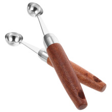 2Pcs Stainless Steel Ice Cream Scoop and Double Ended Melon Baller with Comfort Grip for Baking Fruit