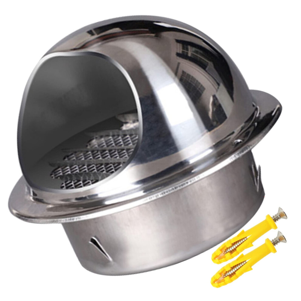 Stainless Steel Wall Vent Cover 9.8In With Louver And Mesh, Weatherproof Exhaust Hood For Home 9113335332317