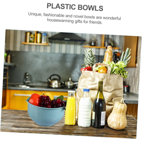 Plastic Mixing Bowls Stackable Salad Serving Bowls Large Capacity for Kitchen Food Prep 2