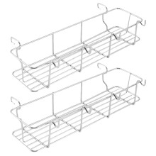 2pcs Stainless Steel Grill Storage Basket Hanging Kitchen Organizer for BBQ Tools and Spices