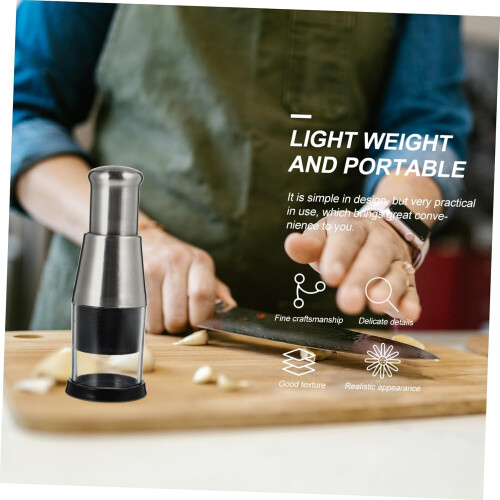 Garlic Press Crusher Mincer with Durable Build for Efficient Kitchen Prep Handheld Easy Clean Black 2