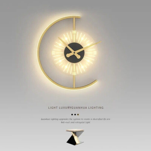 Minimalist Modern LED Clock Lamp with Time Display for Home Wall Decor, Cool White 1