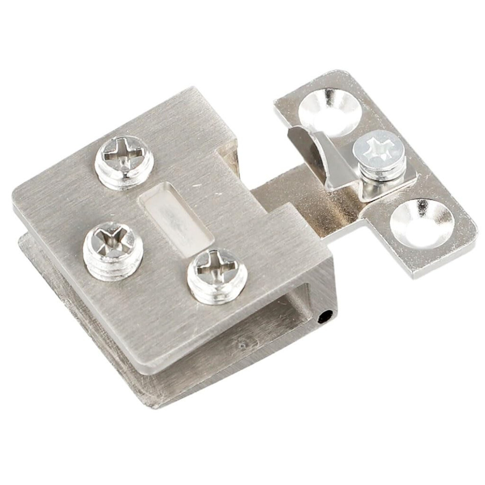 Glass Door Hinge Zinc Alloy Punch Clamp For Cabinet With Brushed Finish Black 9070919380198