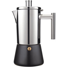 Stainless Steel Percolator 300ml Mirror Finish Camping Coffee Pot with Clear Glass Knob