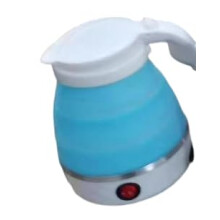 Travel Electric Kettle Foldable Silicone with Auto ShutOff for Camping and Business Trips Sky Blue