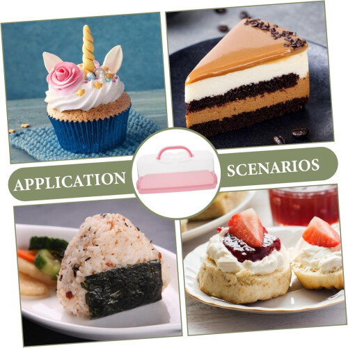 Cake Carrier with Handle and Secure Locking Clamps, Clear Lid Cake Storage Container for Transport 2