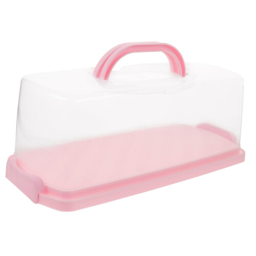 Cake Carrier with Handle and Secure Locking Clamps, Clear Lid Cake Storage Container for Transport