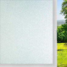 Qualsen Window Film Privacy Film for Glass Windows Sparkling Frosted Window Film Self Adhesive Static Cling Anti UV Opaque Decorative Window Frosting