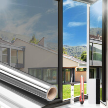 Arthome Heat Blocking Kit Anti-UV 90cmx460cm, Heat Control Window Stick Tint Reflective No Glue Static Cling Adhesive DIY One Way for Home and Office