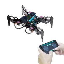 Adeept Quadruped Spider Robot Toy Kit for Raspberry Pi 4 3 Model B+ B STEM Crawling Robot OpenCV Tracking Self-stabilizing based on MPU6050 Gyro