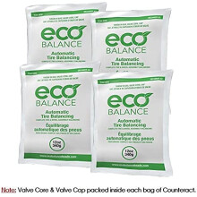 ECO Balance 12-EB4 Centrifugal Force Tire/Wheel Balancing Beads - Off-Road Vehicles, Light Duty Truck Tires, (4) 12oz Balance Bead Bags, (4) Valve