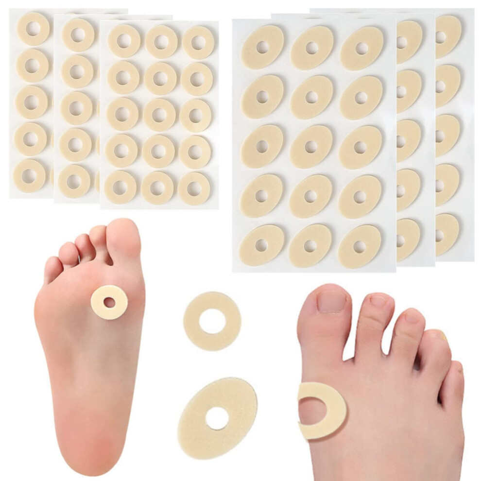 Nasuniaoda 90 Pieces Corn Cushions, Soft Latex Foam Self Adhesive Callus Pads Corn Pad Anti Friction Reduce Foot And Heel Pain, 2 Models