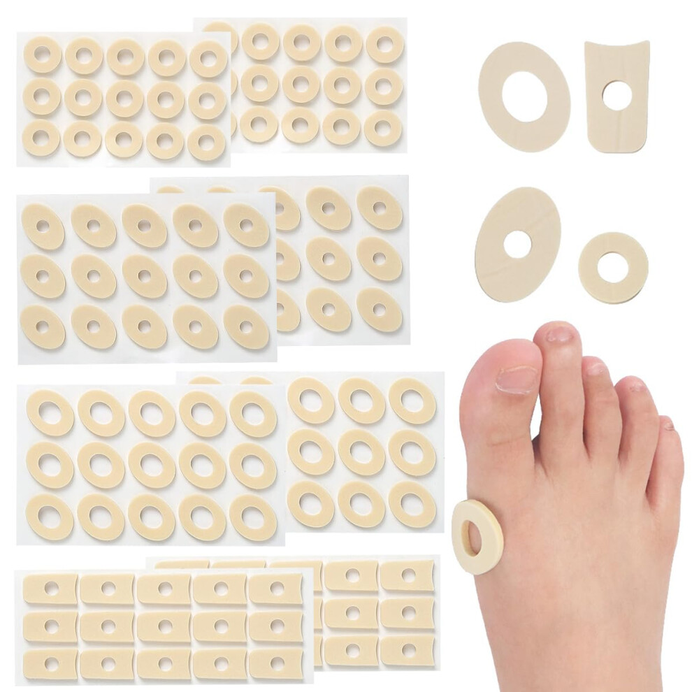 Xeieilmdiy 120 Pieces Corn Cushions, Self Adhesive Corn Cushions Soft Latex Foam Callus Pads Corn Pad For Foot Toe Callus Anti Friction Reduce Heel Pain