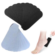 50pcs Nail Files, 180 Grit Self-Adhesive Emery Boards for Feet Sandpaper Discs Stainless Steel Foot Cleaning Pad File Refills for Removing Callus Dead