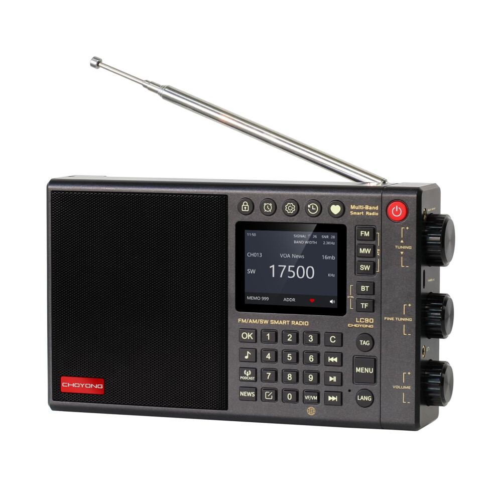Choyong Lc90 Smart Internet Radio, Am/Fm, Longwave & Shortwave Multi-Band Radio With Ssb Single Side Band Reception Supports Wifi/4G, Bluetooth, Tf 768484829363