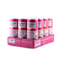 Edinburgh Gin Rhubarb & Ginger Gin Liqueur and Ginger Ale Ready To Drink Cocktail Can 5% ABV | 250ml | Pack of 12 | Balanced and Warming | The Perfect