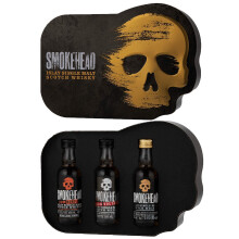 Smokehead Islay Single Malt Scotch Whisky Gift Set - 3 x 5cl | Original 43% - High Voltage 58% - Rum Rebel 46% | Peaty Single Malt Scottish Whisky Set