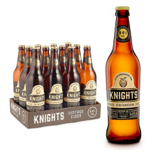 Knights Vintage - 8.4% Medium Dry Vintage Apple Cider, Gluten-Free and Vegan Friendly, No Artificial Colourings, Flavourings or Sweeteners, 12 x 500ml