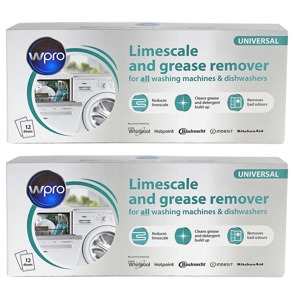Hotpoint Indesit Dishwasher 3In1 Limescale Descaler & Detergent Remover 24 X 50G Sachets (2 Packs)