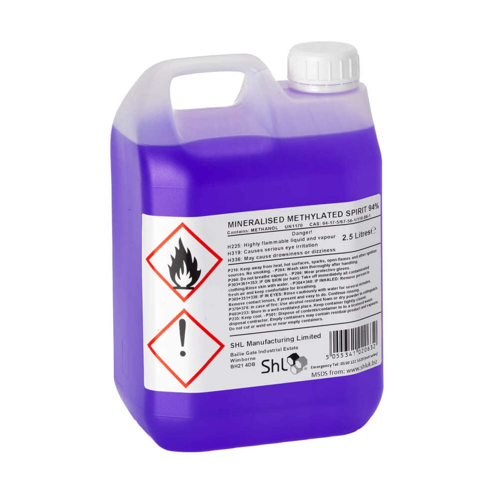 Shiny Hardware Limited Shl 5 Litre (5000Ml) 94% Methylated Spirits (Denatured Alcohol) 5055341020649