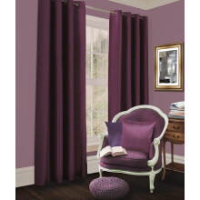 Blackout Thermal Curtains Eyelet Top Ring Top Luxury Blackout Curtain Pairs (Aubergine, 90" x 90")