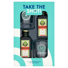 Take the Shot J?germeister Gift Pack ? 2 x 5cl Miniatures with Two Branded Shot Glasses ? By Blue Tree Gifts