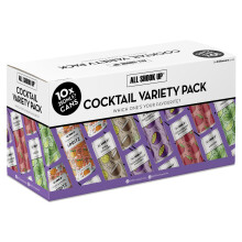 All Shook Up Cocktail Sharing Pack | 10 x 250ml Pre-Mixed Cans | 3.4% ABV | Variety Case of Ready to Drink Sparkling Cocktails Including Passion Fruit
