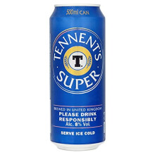 Tennent's Super Strong Lager 500ml (Pack of 24 x 500ml)