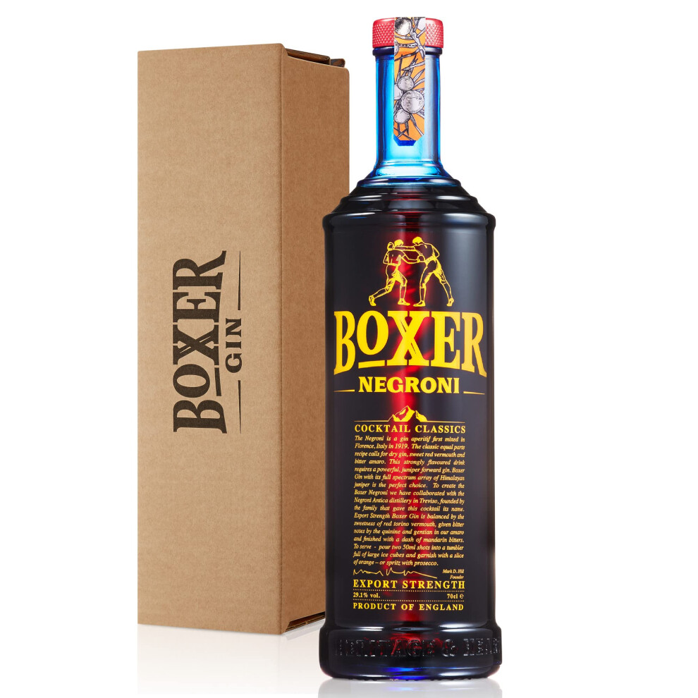 Boxer Gin Boxer Negroni | Ready To Drink Cocktail Made With | 70Cl, 29.1% Abv