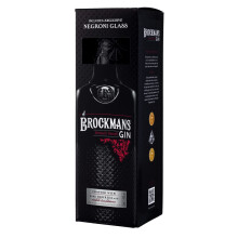 Brockmans Intensely Smooth Premium Gin Gift Set 70 cl, with Negroni Glass, Crafted with Dark Berries and Noble Traditions