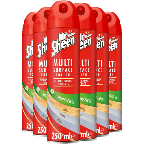 Mr Sheen Multi-Surface Polish Spring Fresh 250ml Pack of x 6 - packaging may vary