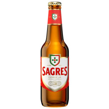 Sagres Premium Portuguese Lager | Moderately Rich, Dry & pleasantly bitter | 100% Natural Ingredients | Case of 24 Beers from Portugal | 24 x 330ml |