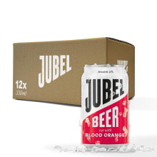 JUBEL Blood Orange Beer (12x330ml) | Award Winning Gluten Free Beer | Vegan/Low Calorie/Low Sugar | Dangerously Refreshing Fruit Lager | Sociable 4%