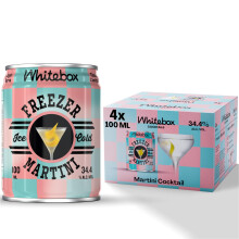 WHITEBOX COCKTAILS Single Serve Classic Freezer Martini ? Case Of 4 Cocktail Cans | Classic Full Strength Gin Martini | Pre-mixed Cocktails Ready To