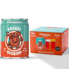 WHITEBOX COCKTAILS Single Serve Classic Pocket Negroni ? Case Of 4 Cocktail Cans | Classic Full Strength Negroni Cocktail | Pre-mixed Cocktails Ready