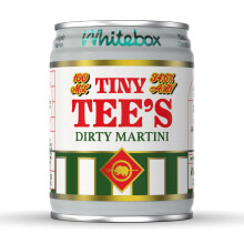 WHITEBOX COCKTAILS Single Serve Classic Tiny Tee's Dirty Martini ? Single Cocktail Can | Classic Full Strength Dirty Martini | Pre-mixed Cocktails